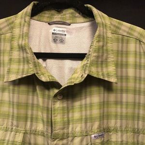 Columbia men’s green plaid button down shirt 4X